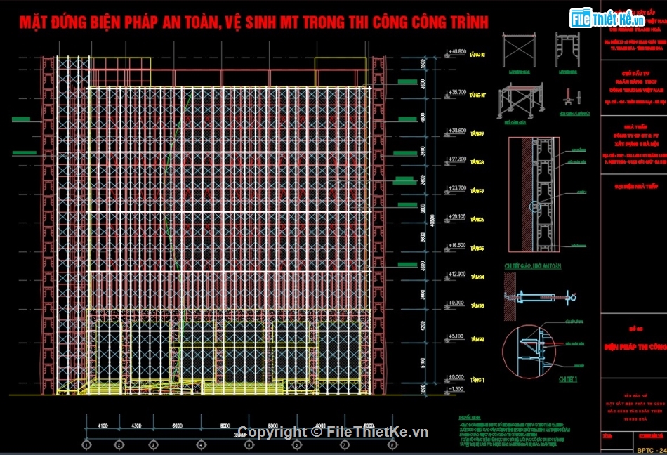 BPTC tòa nhà văn phòng,Bản vẽ BPTC tòa nhà,Bản vẽ CAD BPTC tòa văn phòng