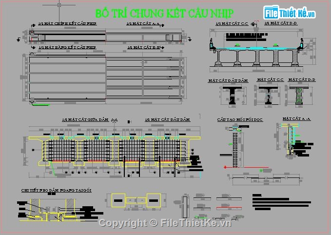 cầu dầm T,dầm T33m,cầu dầm T 3 nhịp,hồ sơ cầu,hồ sơ cầu dầm T