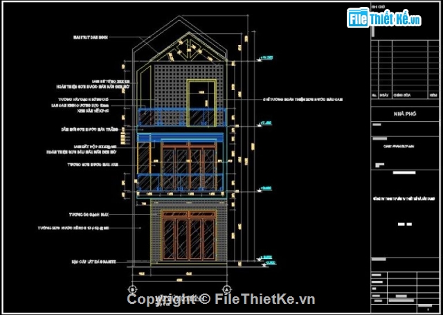 bản vẽ 3 tầng,nhà phố 5x14m,nhà phố đẹp 5x14m,03 tầng,Nhà phố 3 tầng