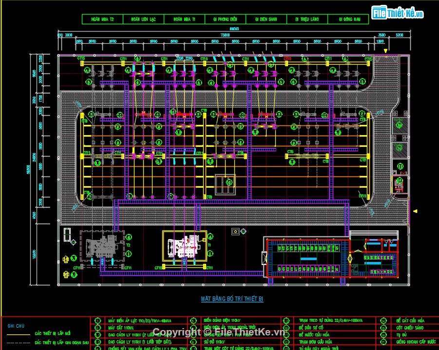 thiết kế trạm biến áp,thiết kế trạm 110kV,bản vẽ trạm 110kV,bản vẽ cad trạm biến áp 110kV