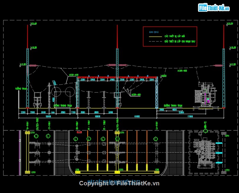 thiết kế trạm biến áp,thiết kế trạm 110kV,bản vẽ trạm 110kV,bản vẽ cad trạm biến áp 110kV