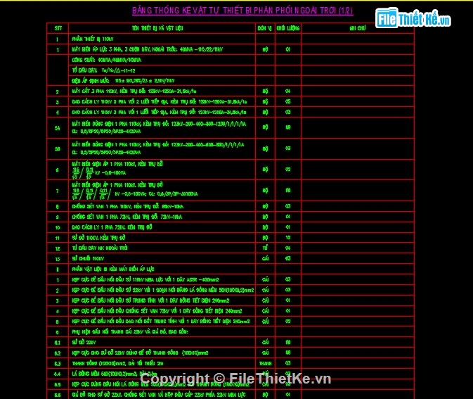 thiết kế trạm biến áp,thiết kế trạm 110kV,bản vẽ trạm 110kV,bản vẽ cad trạm biến áp 110kV