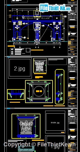 File cad Cổng chào,Bản vẽ Cổng chào,Cổng chào Sun Han River Village,Cad cổng chào,mẫu cổng chào