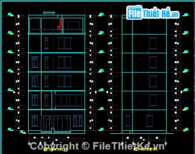 Mẫu nhà Nhà ở và cho thuê 06 tầng,Mẫu nhà 06 tầng kích thước 9.79x7.5m,file cad nhà 6 tầng,bản vẽ autocad nhà phố