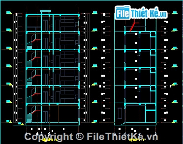 Mẫu nhà Nhà ở và cho thuê 06 tầng,Mẫu nhà 06 tầng kích thước 9.79x7.5m,file cad nhà 6 tầng,bản vẽ autocad nhà phố