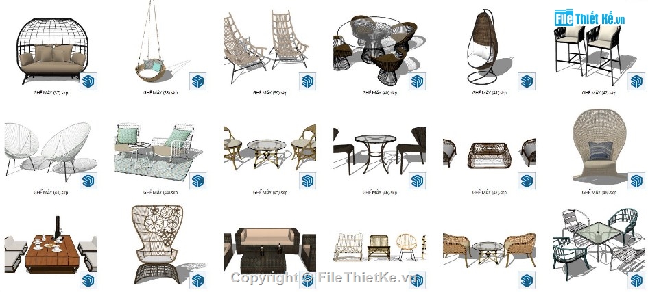 sketchup 10 mẫu ghế,mẫu ghế file sketchup,thiết kế ghế mây,mẫu bàn đẹp