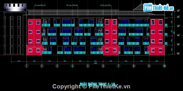 Thiết kế trường mầm non Hoa hồng,Full thiết kế trường Mầm non thành phố,Bản vẽ chi tiết thiết kế trường mầm non