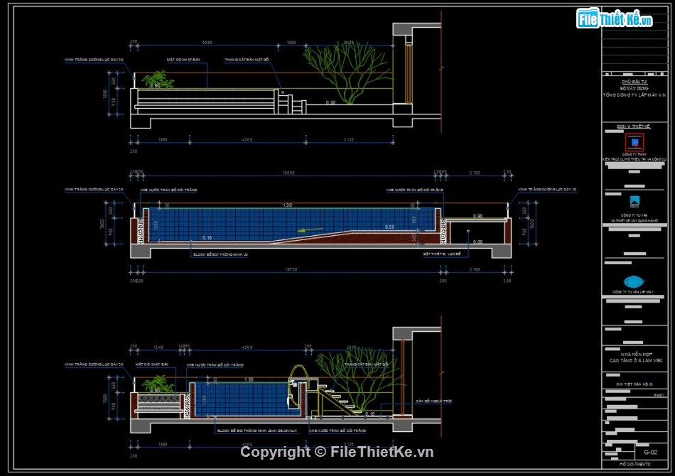 thiết kế bể bơi,bản vẽ bể bơi,CAD chi tiết bể bơi