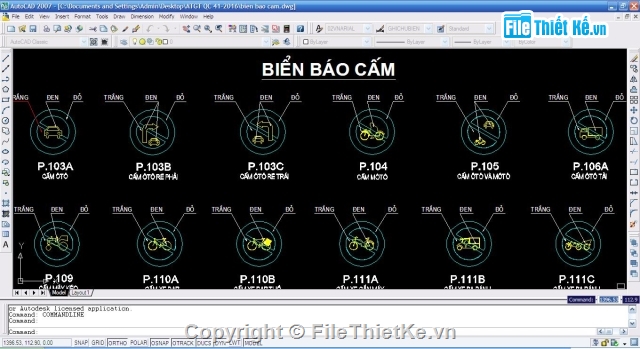 biển báo giao thông,QC41-2016,chi tiết biển báo,File cad biển báo,Biển báo giao thông quy chuẩn