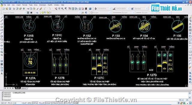 biển báo giao thông,QC41-2016,chi tiết biển báo,File cad biển báo,Biển báo giao thông quy chuẩn