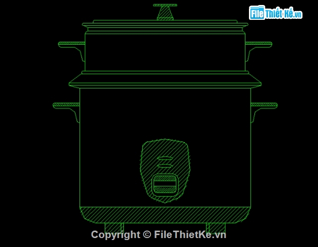 nồi cơm điện,thiết kế nồi cơm điện,bản vẽ nồi cơm điện
