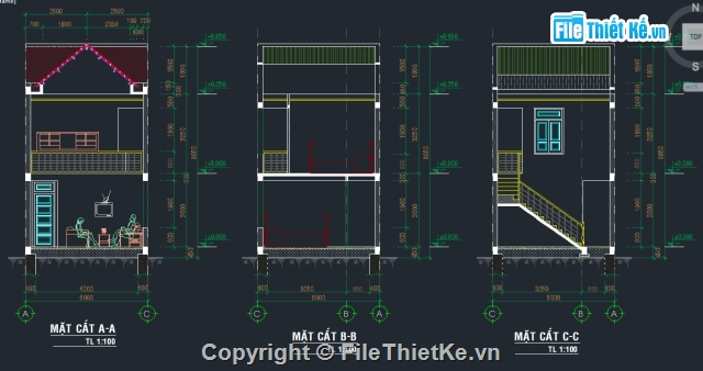 Mẫu nhà gác lửng,nhà cấp 4 5x22m,Nhà cấp 4 revit,nhà gác lửng,nhà cấp 4