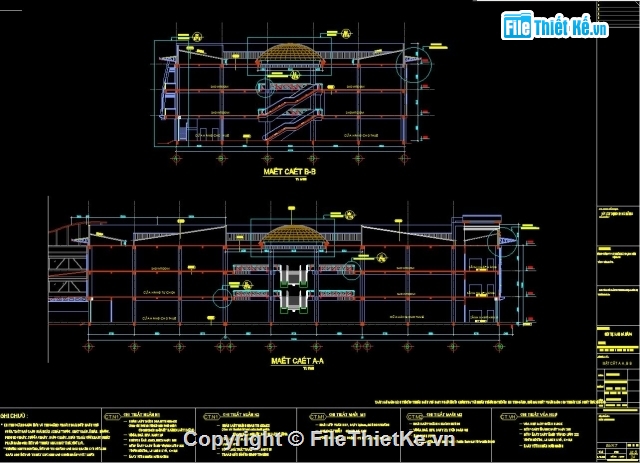 Cad Bản Vẽ Kiến Trúc Siêu Thị Xanh 3 Tầng 46X72M