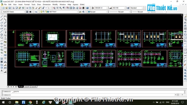 nhà cấp 4,nhà 1 tầng,bản vẽ CAd nhà  1 tầng,nhà 1 tầng 9.74x15.06m