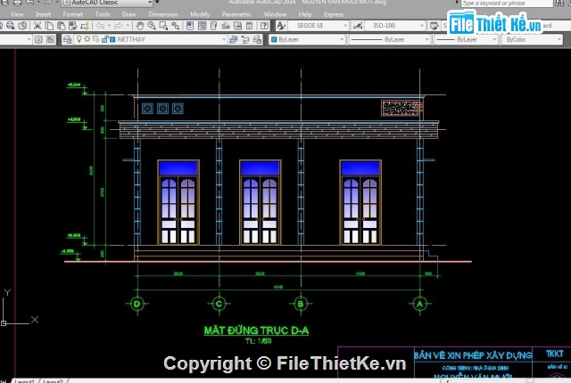 nhà cấp 4,nhà 1 tầng,bản vẽ CAd nhà  1 tầng,nhà 1 tầng 9.74x15.06m