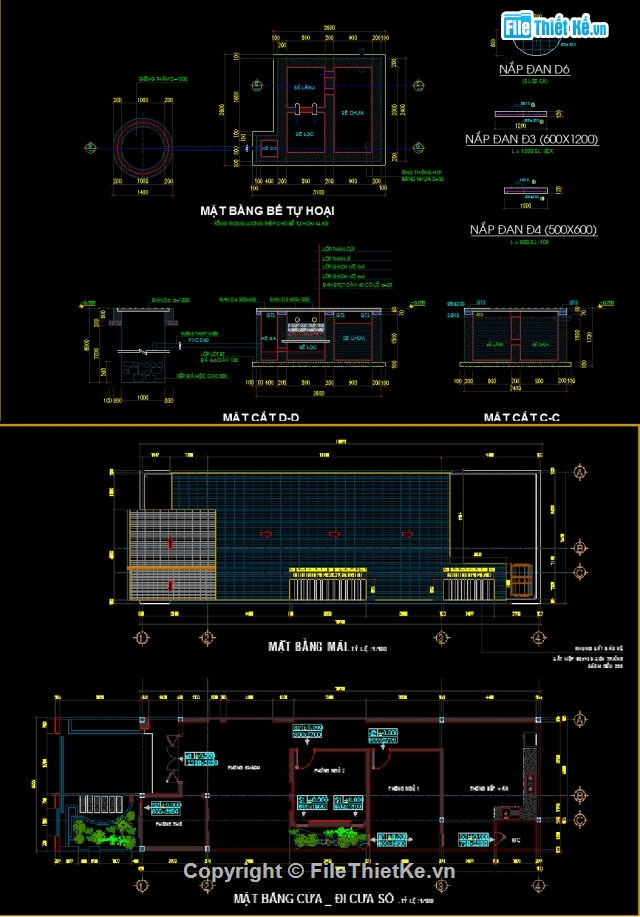 nhà cấp 4 đẹp 8.5x24m,Bản vẽ autocad,Bản vẽ nghiêng