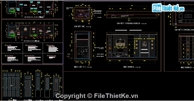 nhà cấp 4 đẹp 8.5x24m,Bản vẽ autocad,Bản vẽ nghiêng