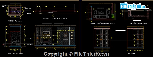 nhà cấp 4 đẹp 8.5x24m,Bản vẽ autocad,Bản vẽ nghiêng