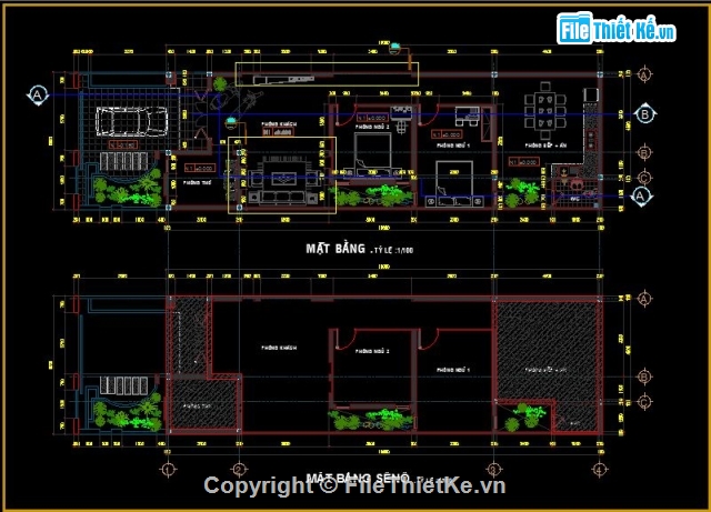 nhà cấp 4 đẹp 8.5x24m,Bản vẽ autocad,Bản vẽ nghiêng