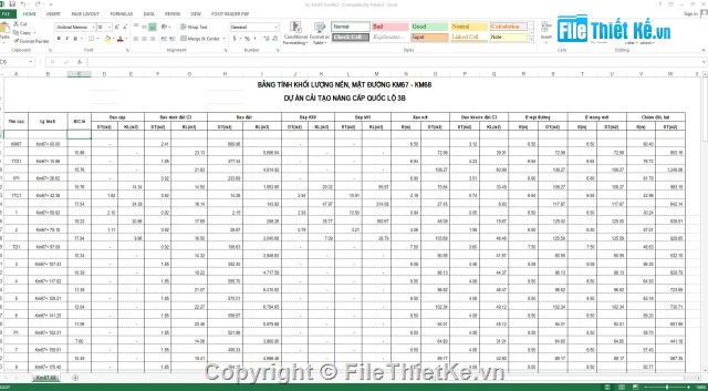 Bản vẽ thiết kế phần đường,Bản vẽ thi công Quốc lộ,Bản vẽ thiết kế cống,Bản vẽ thiết kế tường chắn,Tổng hợp khối lượng