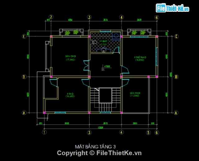 biệt thự 3 tầng,Biệt thự 3 tầng,kiến trúc biệt thự,bản vẽ biệt thự 3 tầng