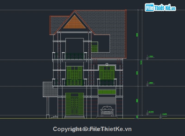 biệt thự 3 tầng,Biệt thự 3 tầng,kiến trúc biệt thự,bản vẽ biệt thự 3 tầng