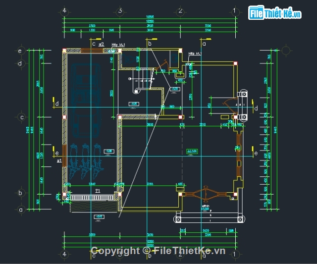 nhà 4 tầng,mẫu biệt thự 4 tầng,bản vẽ biệt thự 4 tầng,Biệt thự 4 tầng,10.2X9.465m