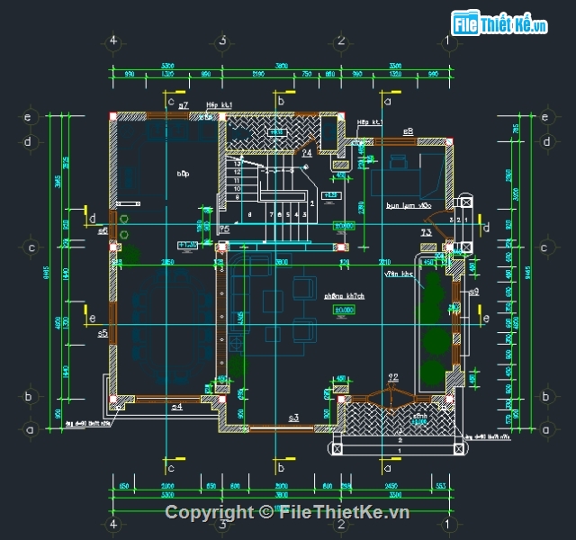 nhà 4 tầng,mẫu biệt thự 4 tầng,bản vẽ biệt thự 4 tầng,Biệt thự 4 tầng,10.2X9.465m