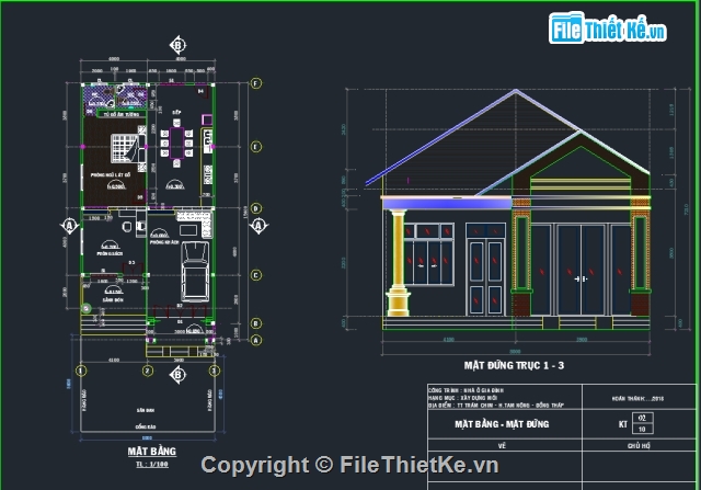 Nhà cấp 4,nhà cấp 4 đẹp,Kiến trúc,nhà cấp 4 gác lửng,Nhà cấp 4 kích thước 8x15.4m