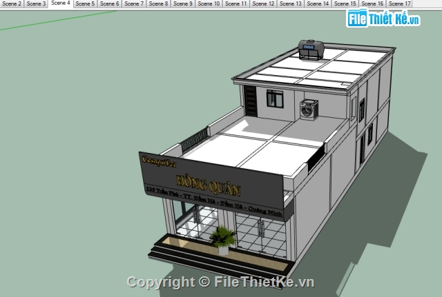 Nhà phố 2 tầng,Nhà 2 tầng CAD + SU,Nhà phố 2 tầng 8x22.5m,sketchup nhà phố 2 tầng,bản vẽ cad nhà phố 2 tầng