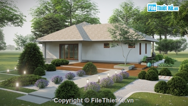 Biệt thự 1 tầng,file Sketchup Biệt thự,autocad thiết kế biệt thự cấp 4,biệt thự 1 tầng hiện đại,biệt thự 1 tầng 8.7x15.2m,homestay 1 tầng