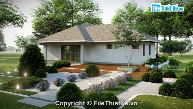 Biệt thự 1 tầng,file Sketchup Biệt thự,autocad thiết kế biệt thự cấp 4,biệt thự 1 tầng hiện đại,biệt thự 1 tầng 8.7x15.2m,homestay 1 tầng