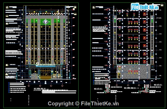 hồ sơ thiết kế ngân hàng,Sacombank,ngân hàng sacombank,bản vẽ ngân hàng,Công trình Ngân Hàng