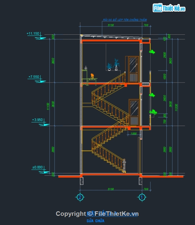 file thiết kế nhà phố,file cad nhà phố,nhà phố 3 tầng,bản vẽ 3 tầng