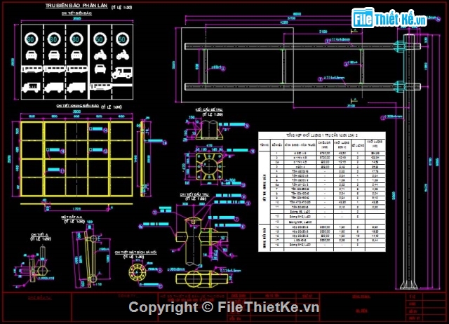 trụ biển báo,cần vươn lắp biển báo,biển báo giao thông theo QC 41:2016,cột biển báo,biển báo giao thông đường bộ,tổ chức giao thông