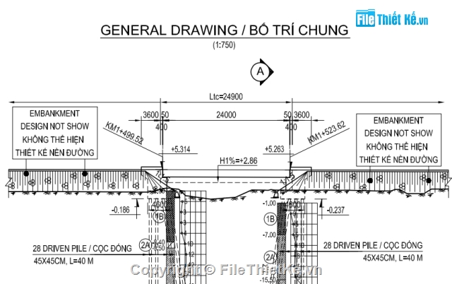 bản vẽ dầm bản,Cầu xiên góc,dầm bản rỗng,mố chữ u,l=24m,dầm bản dự ứng lực