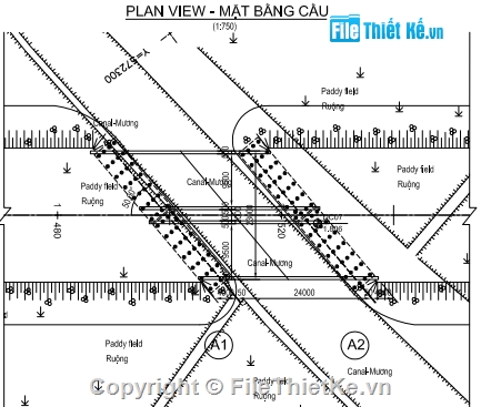 bản vẽ dầm bản,Cầu xiên góc,dầm bản rỗng,mố chữ u,l=24m,dầm bản dự ứng lực