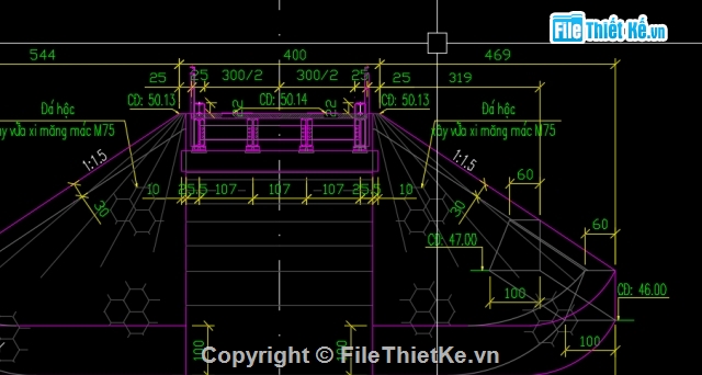 Cầu tạm bằng thép,Bản vẽ cầu dầm thép,cầu dầm L=14 b=3.5m,thiết kế cầu dầm thép l=14m