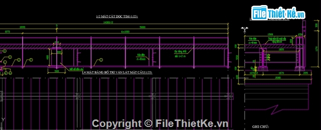 Cầu tạm bằng thép,Bản vẽ cầu dầm thép,cầu dầm L=14 b=3.5m,thiết kế cầu dầm thép l=14m