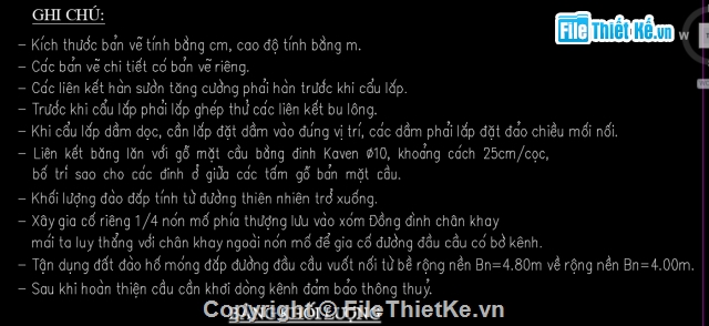 Cầu tạm bằng thép,Bản vẽ cầu dầm thép,cầu dầm L=14 b=3.5m,thiết kế cầu dầm thép l=14m