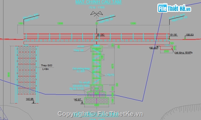 Dầm T 33m,cầu kéo mắt,cầu dầm giản đơn,cầu miền núi,bản vẽ thiết kế,bản vẽ thi công