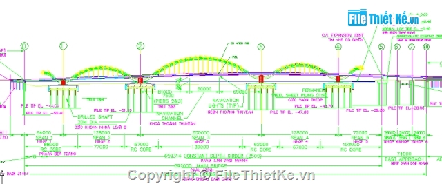 thiết kế bản vẽ,bản thiết kế,thiết kế thi công,Bản vẽ thi công,Cầu Vòm ống thép nhồi bê tông,cầu vòm