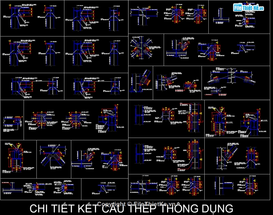 kết cấu chi tiết,kết cấu thép,chi tiết cấu tạo,chi tiết liên kết,thép hình