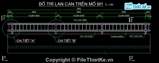 Cầu,lan can,cấu tạo,bố trí lan can,bố trí,lan can tay vịn