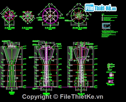 Đài nước,Thủy đài,bản vẽ đài phùn nước,cad đài phun nước,đài nước cap 15m