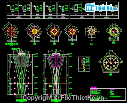 Đài nước,Thủy đài,bản vẽ đài phùn nước,cad đài phun nước,đài nước cap 15m