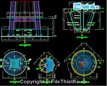 Đài nước,Thủy đài,bản vẽ đài phùn nước,cad đài phun nước,đài nước cap 15m