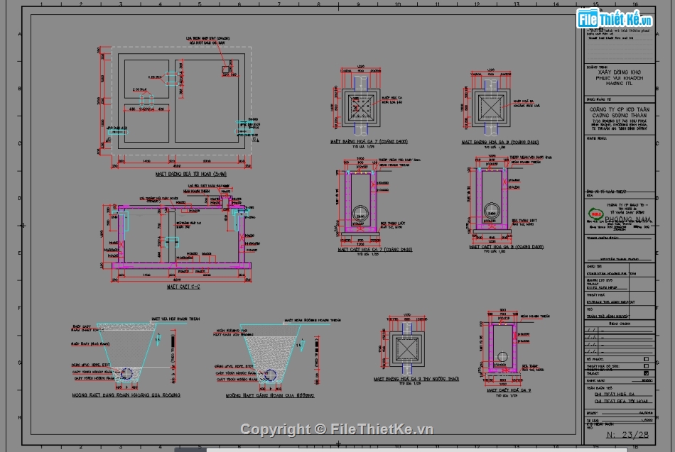 File cad bể tự hoại,chi tiết bể chứa,bể phốt,chi tiết bể lắng