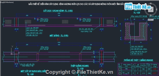 kênh mương,dự toán kênh mương,kết cấu kênh mương,Mẫu thiết kế kênh mương