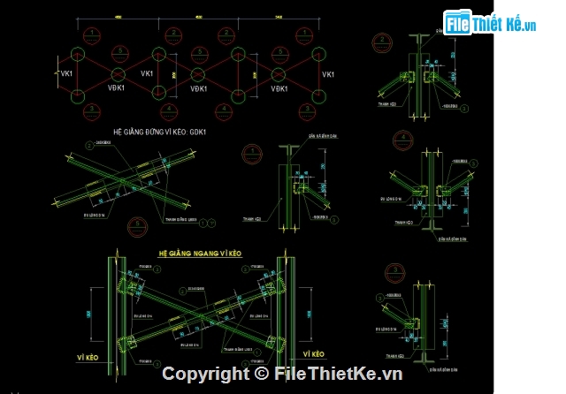 chi tiết vì kèo,chi tiết kèo,Chi tiết nối vì kèo,vì kèo vượt nhịp 16m